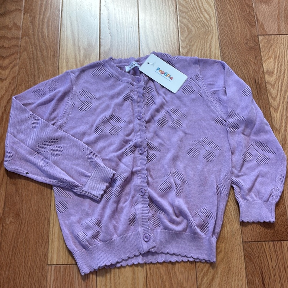 Lavender purple little girls light sweater